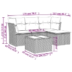 Set Divano da Giardino 5 pz con Cuscini Marrone in Polyrattan