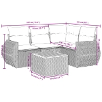 Set Divano da Giardino 5 pz con Cuscini Beige in Polyrattan