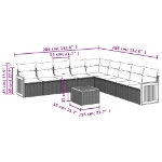 Set Divano da Giardino 10 pz con Cuscini Beige in Polyrattan
