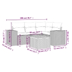 Set Divano da Giardino 5 pz con Cuscini Beige in Polyrattan