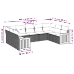 Set Divani da Giardino 9 pz con Cuscini Nero in Polyrattan