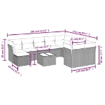 Set Divani da Giardino 11 pz con Cuscini Beige in Polyrattan