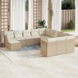 Set Divani da Giardino 12 pz con Cuscini Beige in Polyrattan