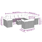 Set Divani da Giardino 14pz con Cuscini in Polyrattan Beige