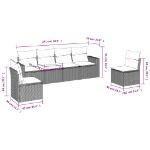Set Divano da Giardino 6 pz con Cuscini Marrone in Polyrattan