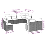 Set Divano da Giardino 8 pz con Cuscini Grigio in Polyrattan