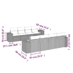 Set Divano da Giardino 9 pz con Cuscini Beige in Polyrattan