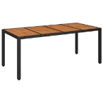 Set da Pranzo da Giardino 9 pz con Cuscini Nero in Polyrattan