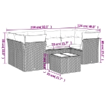 Set Divani da Giardino 7 pz con Cuscini Beige in Polyrattan