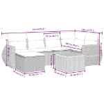 Set Divani da Giardino con Cuscini 7pz Nero Polyrattan