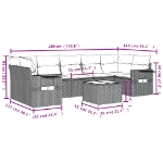 Set Divani da Giardino 8 pz con Cuscini Marrone in Polyrattan