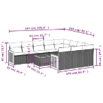 Set Divani da Giardino 11 pz con Cuscini Beige in Polyrattan
