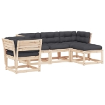 Set Divani Giardino 6 pz con Cuscini in Legno Massello di Pino