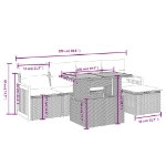Set Divano da Giardino 6 pz con Cuscini Beige in Polyrattan
