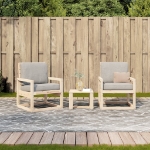 Set Salotto da Giardino 3 pz in Legno Massello di Pino