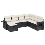Set Divani da Giardino con Cuscini 7pz Nero Polyrattan