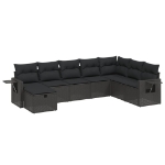 Set Divani da Giardino con Cuscini 8 pz Nero in Polyrattan