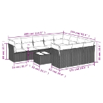 Set Divani da Giardino 11 pz con Cuscini in Polyrattan Nero