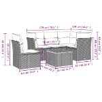 Set Divano da Giardino 6 pz con Cuscini Beige in Polyrattan