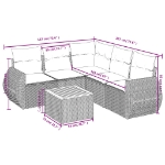 Set Divano da Giardino 6 pz con Cuscini Beige in Polyrattan