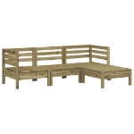 Divano da Giardino 3 Posti con Poggiapiedi Legno Massello Pino