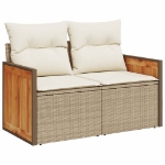 Set Divani da Giardino 14pz con Cuscini in Polyrattan Beige