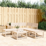 Set Divani da Giardino 5 pz in Legno Massello di Pino