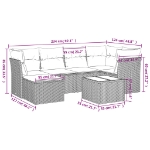 Set Divani da Giardino 7 pz con Cuscini Beige in Polyrattan