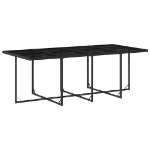Set da Pranzo da Giardino 13pz con Cuscini Nero in Polyrattan