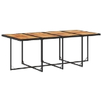 Set da Pranzo da Giardino 13pz con Cuscini Nero in Polyrattan