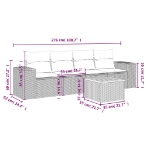 Set Divani da Giardino 5 pz con Cuscini in Polyrattan Nero