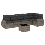 Set Divani da Giardino 7 pz con Cuscini Grigio in Polyrattan