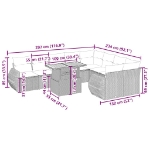 Set Divano da Giardino 10 pz con Cuscini Beige in Polyrattan