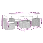 Set Divano da Giardino 6 pz con Cuscini Grigio in Polyrattan
