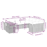 Set Divani da Giardino 10pz con Cuscini in Polyrattan Nero