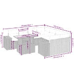 Set Divano da Giardino 9 pz con Cuscini Grigio in Polyrattan