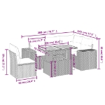 Set Divano da Giardino 6 pz con Cuscini Grigio in Polyrattan