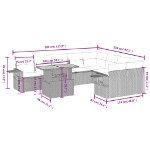 Set Divano da Giardino 10 pz con Cuscini Beige in Polyrattan