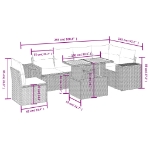 Set Divani da Giardino 7 pz con Cuscini Grigio in Polyrattan