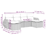 Set Divano da Giardino 6 pz con Cuscini Grigio in Polyrattan