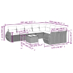 Set Divani da Giardino 10pz con Cuscini in Polyrattan Marrone