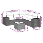 Set Divano da Giardino 6 pz con Cuscini Beige in Polyrattan