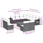 Set Divano da Giardino 12 pz con Cuscini Beige Misto Polyrattan