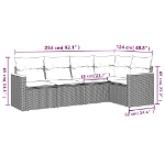 Set Divani da Giardino 5 pz con Cuscini in Polyrattan Nero