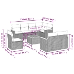 Set Divano da Giardino 9 pz con Cuscini Beige in Polyrattan
