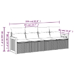 Set Divani da Giardino 4 pz con Cuscini Nero in Polyrattan