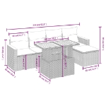 Set Divano da Giardino 6 pz con Cuscini Beige in Polyrattan