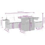 Set Divano da Giardino 6 pz con Cuscini Beige in Polyrattan