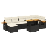 Set Divani da Giardino con Cuscini 8 pz Nero in Polyrattan