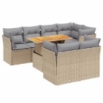 Set Divano da Giardino 8 pz con Cuscini Beige in Polyrattan